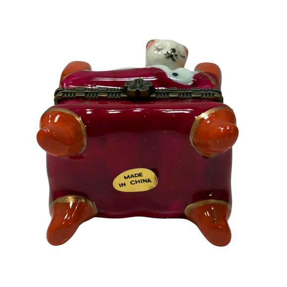 NEW Ceramic Kitten in Armchair Hinged Trinket Box. KK547 - Picture 5 of 6